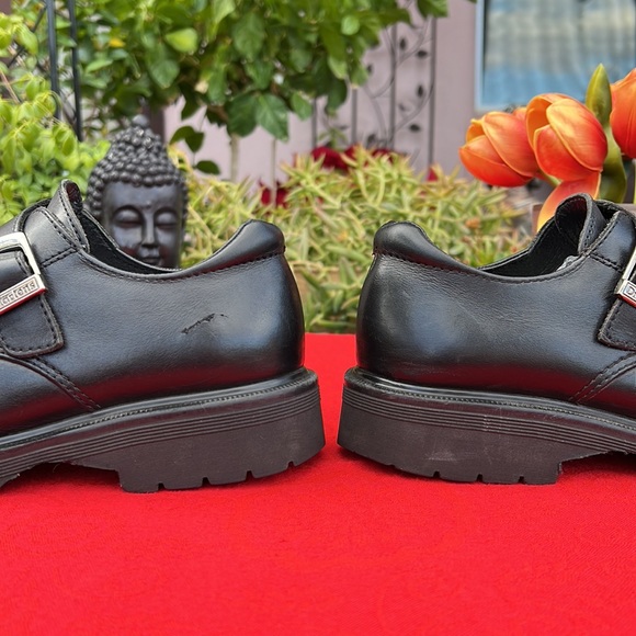🏴 Dr. Martens MIE Mono Black Monk Strap Vintage Loafers UK 7 - Picture 9 of 17